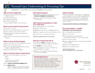 Personal Lines Underwriting & Processing Tips - Waukesha